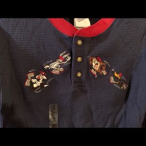 Warner brothers boys waffle shirt